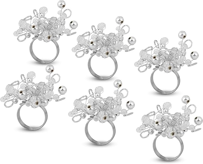 Silver Napkin Rings Set of 12 - Elegant Napkin Rings Sturdy Metal Design | Easy to Clean, Durable & Versatile for Table Settings, Special Occasion & Gift Giving Ideas - ALPHA Living HOME