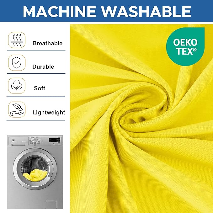 Fitted Tablecloth for 6 Foot Rectangle Tables-6 Pack Yellow Elastic Outdoor Picnic Table Cover-Spandex Stretch Folding Table Cloths 6 ft for Camping Dining Room Patio Kitchen Banquet Party
