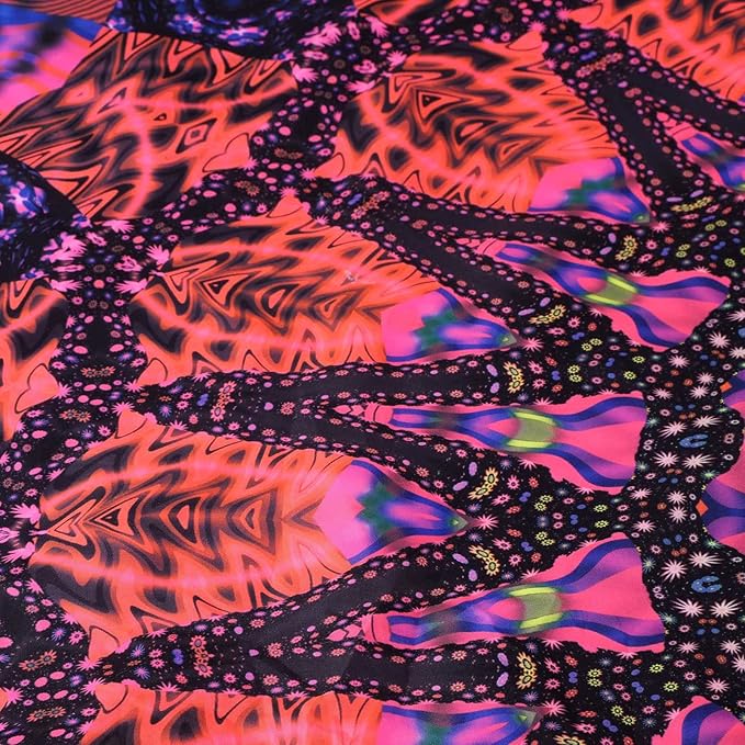 ADDWel Blacklight Mandala Boho Tapestry Glow In The Dark, Black Light Bohemian Hippie Poster Wall Hanging for Bedroom Aesthetic Wall and Room Decor (90" x 70", Mandala)