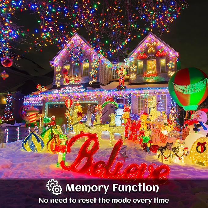 Icicle lights Outdoor - 66ft Christmas Lights with 640LED 120 Drops 8 Modes, Plug in Curtain String Lights Waterproof for Holiday Wedding Party Home Garden Bedroom Indoor Outdoor Decoration,Multicolor