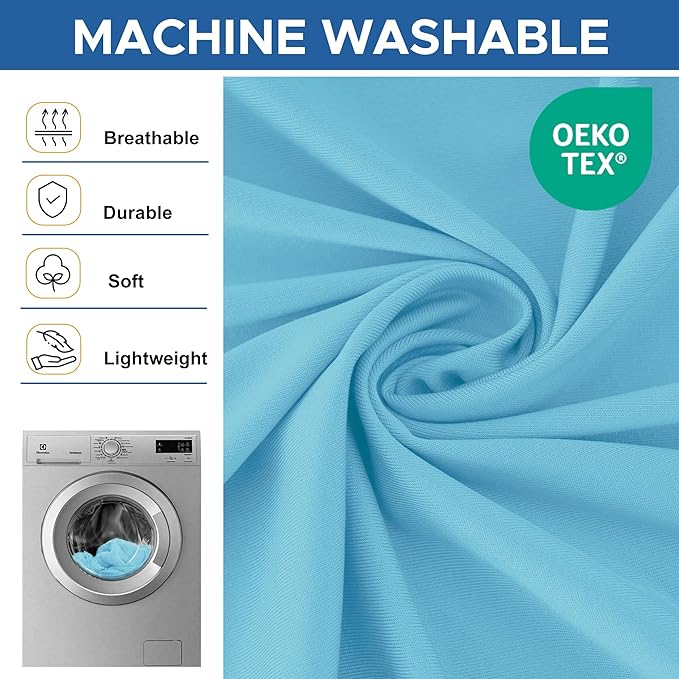 Spandex Table Cover for 6 Foot Rectangle Tables-6 Pack Light Blue Outdoor Picnic Elastic Table Cover-Spandex Stretch Folding Table Cloths for Camping Dining Room Patio Kitchen Banquet Party