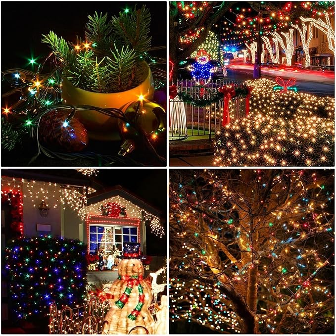 6-Pack Solar String Lights, 600 LED Extra-Long 236Ft Solar Christmas Lights Outdoor Waterproof, 8 Modes Multicolor Led Outdoor Light for Garden, Patio, Wedding, Christmas Decorations