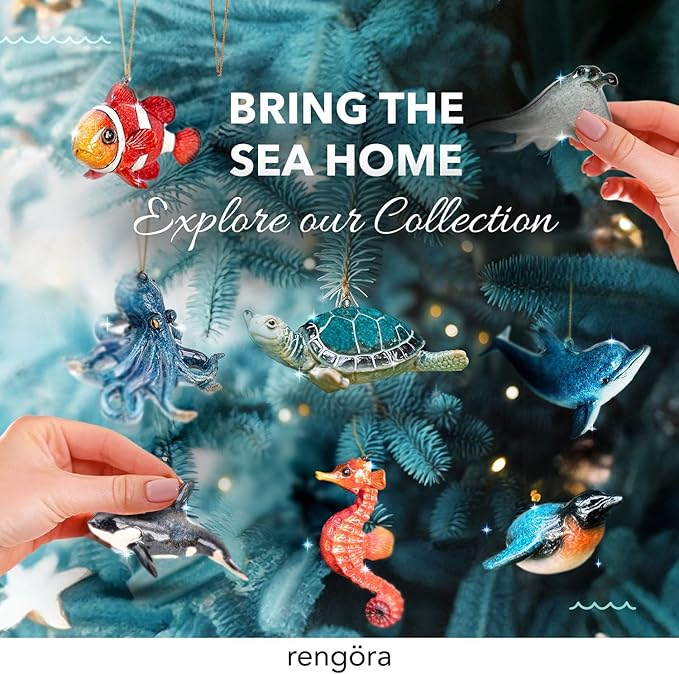 Hand-Painted Beach Christmas Ornament – Coastal Tree Decoration for Ocean Lovers – Unique Nautical Ornament for Christmas Tree or Stocking Stuffer Gift (Clownfish)