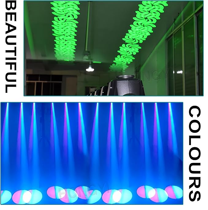 DJCLUB Stage Lights Moving Head Light 7 Gobos 8 Colors 11 Channels 60W Spot Light DMX 512 with Sound Activated for Wedding DJ Party Stage Lighting (LED 60W Moving Head)