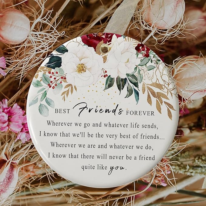 Friend Ornaments 2025 Best Friend Ornament Christmas Ornament Friendship Besties Forever Ornament Friends Tree 2.9"