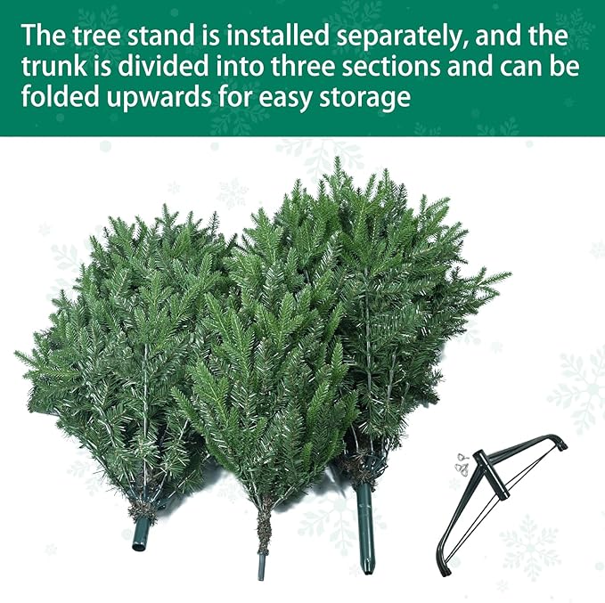 4FT Artificial Christmas Tree with 668 PE&PVC Mixed Branch Tips, Unlit Hinged Premium Spruce Fake Xmas Trees, Green, Foldable Base