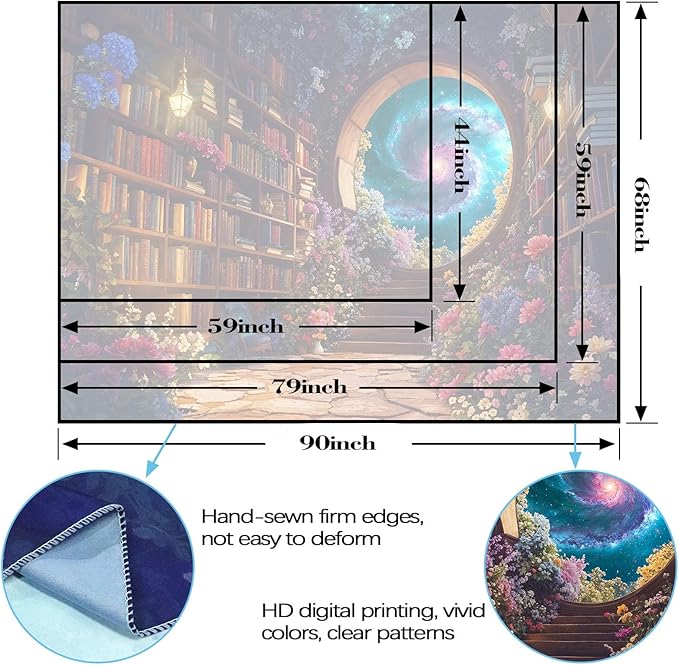 Accnicc Floral Bookshelf Tapestry Fantasy Library Tapestries Wall Hanging Vintage Plant Flower Book Large Tapestry for Bedroom Living Room Dorm 80 x 60 inch