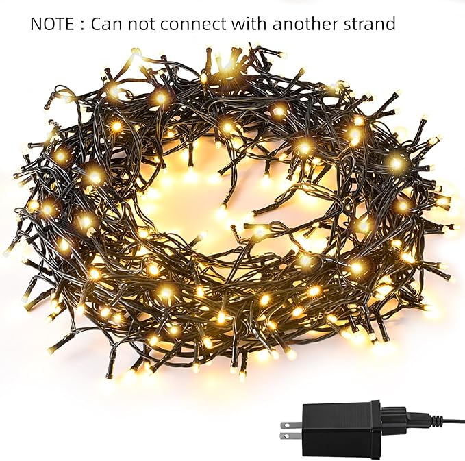 500 LED String Lights Indoor Outdoor Green Wire, Fairy Lights Warm White Christmas Lights for Classroom, 170 FT One Long Strand Fairy Classroom Light Plug in for Home Wedding Tree Yard Patio Decor