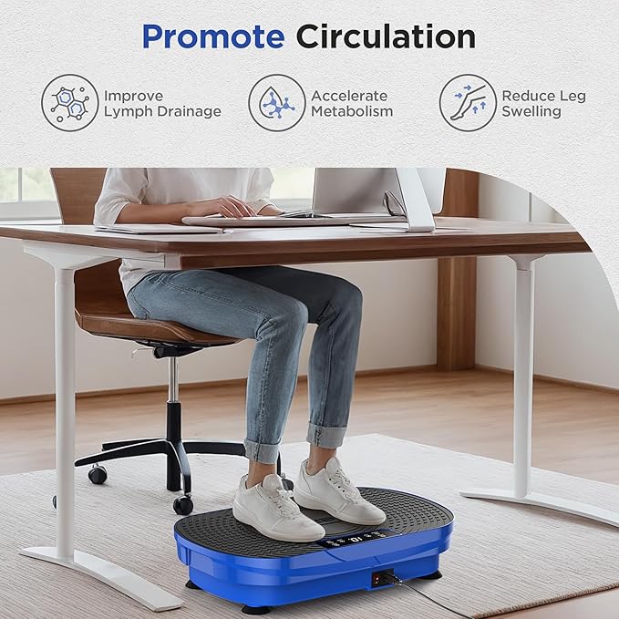FEIERDUN Vibration Plate Exercise Machine, Vibration Plate for Lymphatic Drainage, Power Plate Vibration Platform for Weight Loss, Toning & Wellness