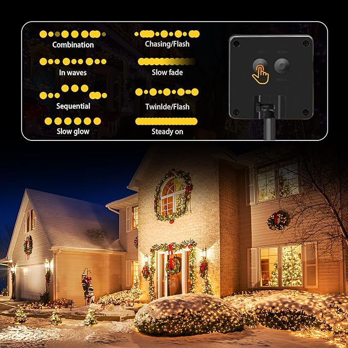 6 Pack Solar String Lights Outdoor, 600 LED Extra-Long 236Ft Solar Lights Outdoor with 8 Lighting Modes, IP65 Waterproof for Garden, Patio, Xmas, Balcony, Tree, Wedding, Party Decor (Warm)