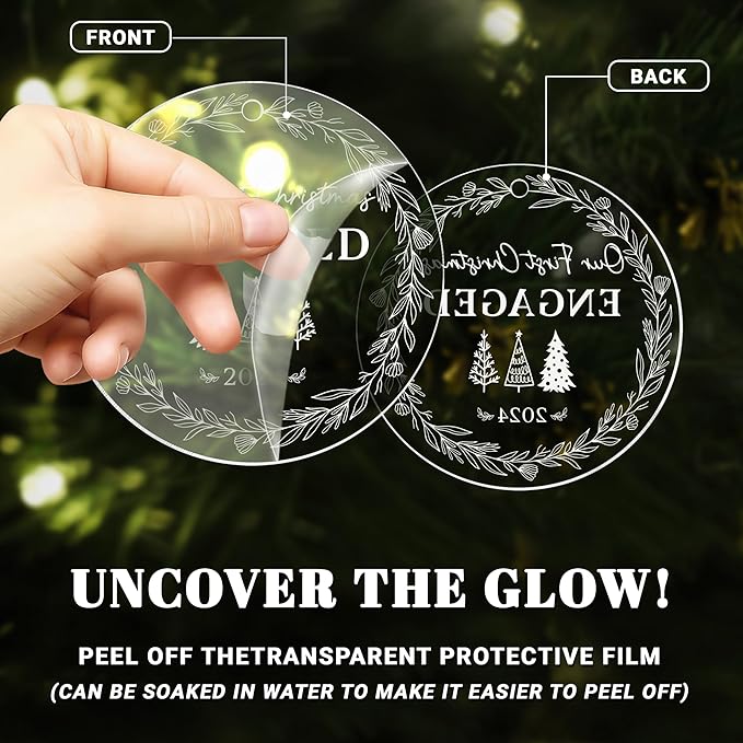 Engagement Gifts for Bride, Our First Christmas Engaged 2024, Christmas Ornaments Newlywed Gifts for Her, Wedding Gift for Couple, Engagement Ornament 2024, Engaged Christmas Tree Ornament