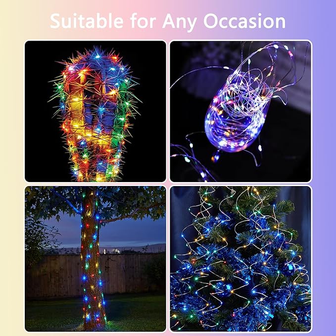 3 Pack Fairy Lights Battery Operated with Remote Control Timer, 26 FT 80 LED String Lights Outdoor Indoor, 8 Mode Twinkle Lights for Christmas Party Wedding Birthday Bedroom Decoration (Multicolor)
