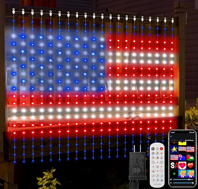 Smart Curtain Lights 400 LED, Color Changing LED Curtain Lights 6.6 * 6.6 FT, Dynamic DIY Fairy String Light Curtains for Bedroom Backdrop Party Indoor Outdoor Decor (APP +Remote Control)