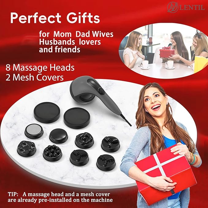 Handheld Cellulite Massager, Lymphatic Drainage Massager, Body Sculpting Machine with Lipo Roller for Stomach Belly Butt Arm Leg Fat, Wide Area Electric massagers vibrating Used at home Black