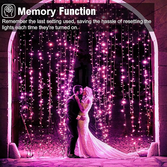262FT 800 LED Christmas Lights, Plug in Christmas Tree Lights Outdoor with Timer and 8 Modes, Green Wire Waterproof String Light for Indoor House Yard Patio Wedding Decorations, Pink