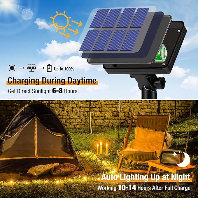 2 Pack Solar String Lights Outdoor - 160LED 66FT Solar Fairy Lights Outside Waterproof 8 Modes, Copper Wire Solar Powered Twinkling Lights for Tree Garden Patio Christmas Wedding Party Decorations