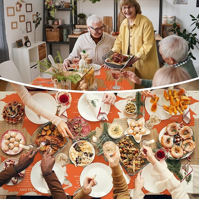 50 Pcs Fall Maple Leaf Placemats Thanksgiving Disposable Paper Placemats Autumn Table Mats Give Thanks for Holiday Party Kitchen Dining Table Decoration 16 x 12.6 Inches