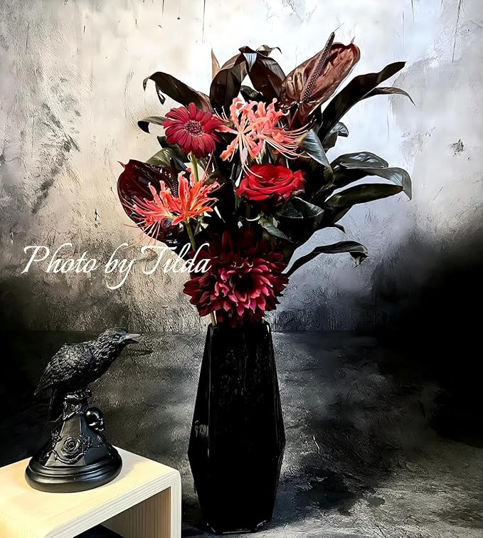 Gothic Crow Candle Holder Halloween Decoration Raven Statue Candle Sticks Holder Black Mystical Dark Accents for Home & Parties (Raven)