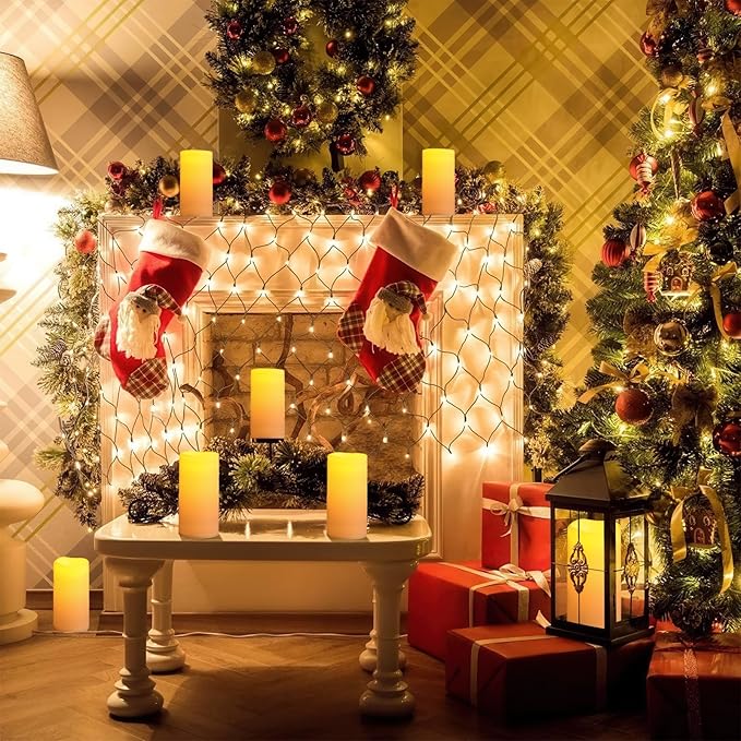 NURADA Large Outdoor Flameless Candles 10" x 4" - Waterproof LED Pillar Flickering Candle Battery Operated with Timer Remote Control for Patio Porch Lanterns Decor - Long Lasting Set of 2