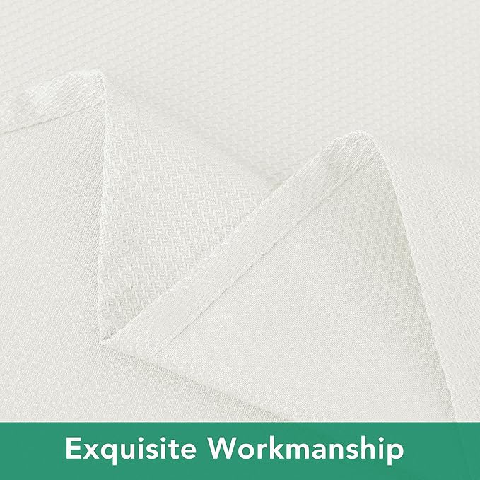 Biscaynebay Textured Fabric Square Tablecloths 54x54 Inches, Ivory Water Resistant Spill Proof Table Cloth Small Card Folding Table Covers for Dining, Kitchen, Wedding and Parties Machine Washable
