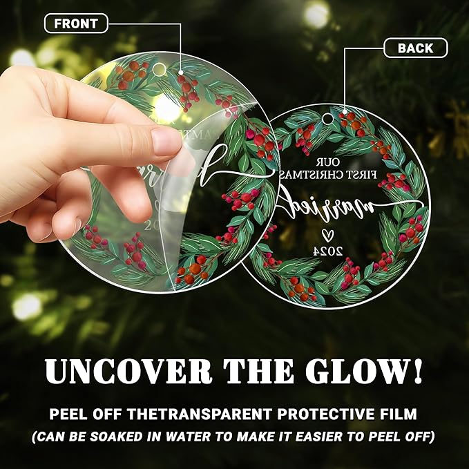 Engagement Gifts for Couples, Our Christmas Married Ornament 2024, 1st Christmas As Mr and Mrs, Wedding Gifts for Couple 2024, Bridal Shower Wedding, Just Married Ornament