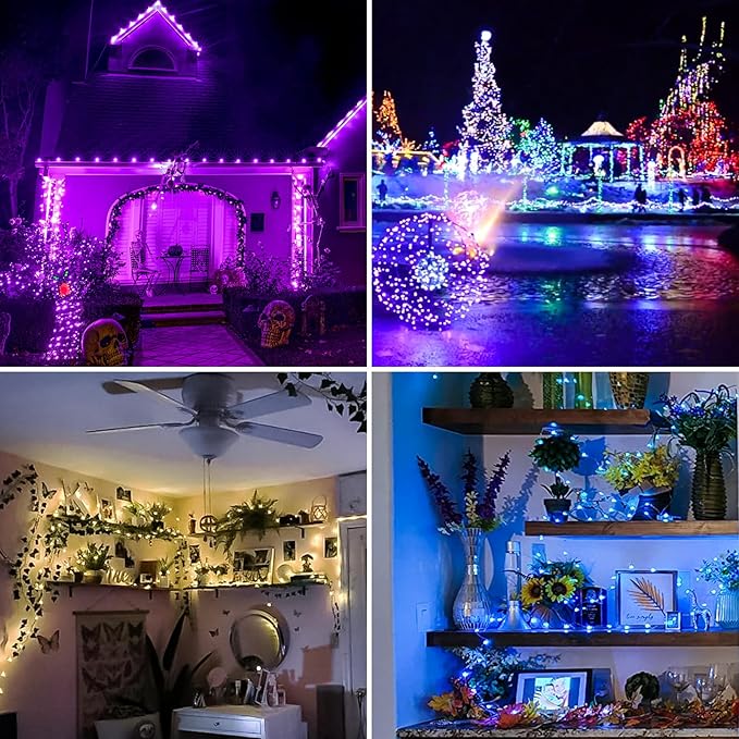 39Ft 120 LED Fairy Lights Battery Operated, RGB Color Changing String Light with Remote and Timer, Battery Powered Twinkle Lights for Bedroom, Dorm, Wall, Mason Jar, Backyard Indoor Outdoor Christmas