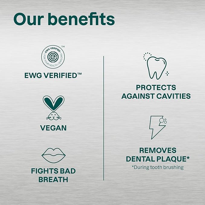 ATTITUDE Sensitive Toothpaste with Fluoride, Spearmint Flavor, Vegan & Cruelty-Free, Sugar-Free, Plant & Mineral-Based Ingredients, Clean Oral Care, 4.2 Oz