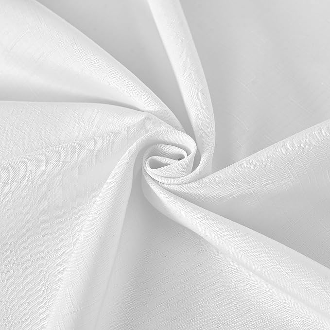 Fitable Square Linen Textured Tablecloths 2 Pack, White Fabric for 4 Ft Card/Coffee Table, Rustic Covers for Kitchen Dining, Party, Farmhouse (54 x 54 Inch)