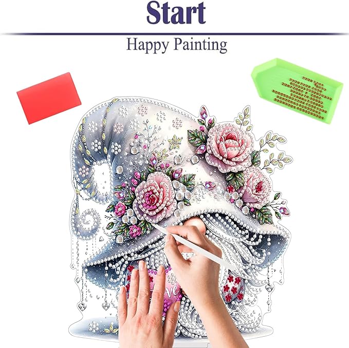 Diamond Painting Kits for Adults Beginners, 5D Full Drill Dwarf Love Crystal Art Desktop Ornament, DIY Single Sided Home Office Desk Decor, Creative Craft Gift Set with Tools