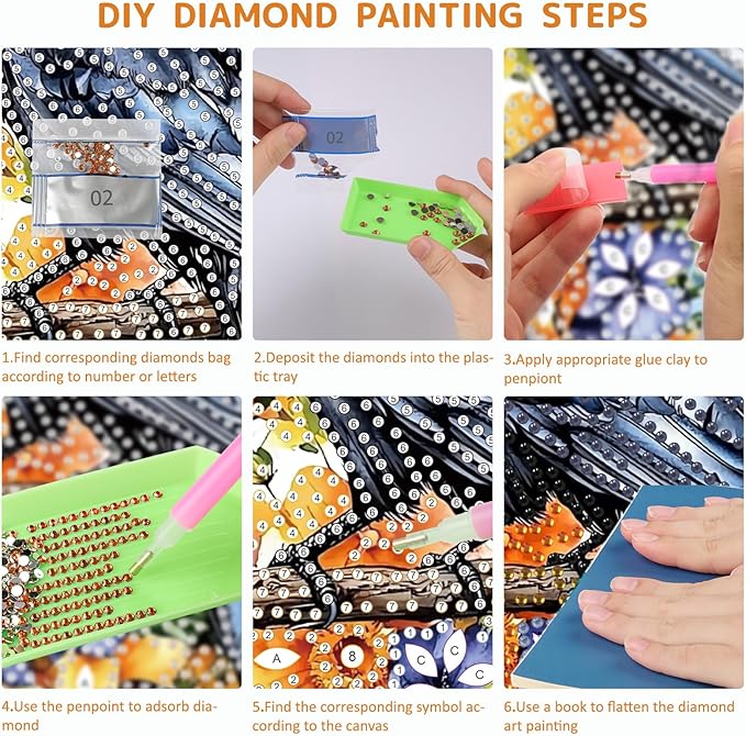 SENQAO Crow Diamond Art Hanging Kit for Adult, Special Shaped Rhinestone, Double Sided DIY Acrylic Diamond Art Painting Window Pendants Home Garden Wall Hanging Kits Hanging Ornament