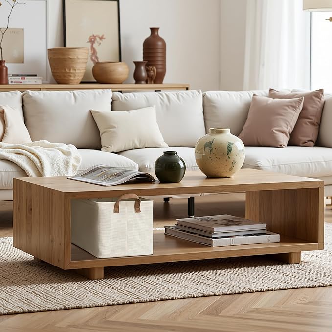 StorageWorks Storage Bins, Shelves Baskets for Organizing, Large Fabric Closet Organizers with Handles, Metal Frame, Beige(Texture), 2-Pack