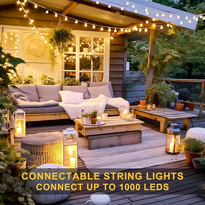 100ft Globe String Lights Indoor Outdoor Waterproof, 200 LED Christmas fairy Lights Plug in with Remote, Connectable Hanging Lights for Bedroom Classroom Camping Patio Wedding Garden Decor, Warm White