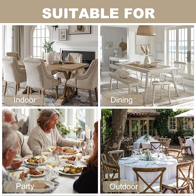 Hiasan Faux Linen Rectangle Tablecloth - Wrinkle and Stain Resistant Washable Table Cloth for Kitchen Dining Room Holiday Table Cover for Dinner, Stone, 60 x 140 Inch