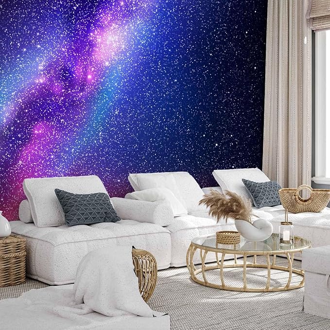 artgeist Premium Wall Mural Galaxy 98x69 in - XXL Non-Woven Wallpaper Fleece Wall Decor Photo Print Picture Image Abstract Space Sky Star Cloud Violet f-C-0487-a-a
