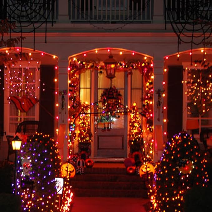 Dazzle Bright Fairy String Lights, 20 FT 60 LED Copper Wire Battery Operated Waterproof Lights, Halloween Decorations for Indoor Home Outdoor Garden Patio Yard Party Decor (Orange, 1)