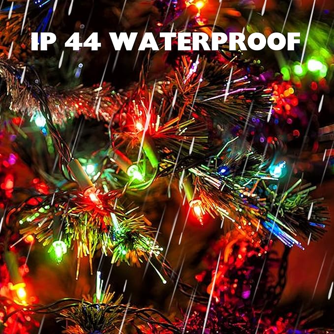 Dazzle Bright Christmas Lights, 60FT 300 Count Incandescent Waterproof Mini String Lights Plug in, Connectable Christmas Decorations for Outdoor Home Party Garden Yard, Multi-Colored