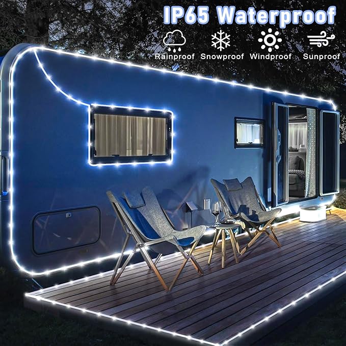 100FT 300 LED Rope Lights Outdoor, Connectable and Flexible Tube Lights with 8 Modes, Waterproof Rope Lighting Indoor for Deck, Garden, Patio, Landscape, Pool, Party Decorations - White