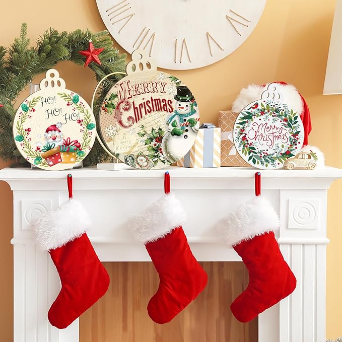 Hollow Wooden Ball Ornaments for Paint Christmas Decorations Cutouts Unfinished 6Pack, Wood Bell for Crafts DIY Blank Cutouts Ornament Winter New Year Decorations 3 Size