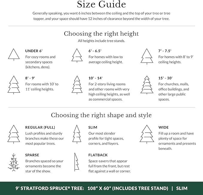 Balsam Hill 9ft Pre-Lit Stratford Spruce - Slim Artificial Christmas Tree with 1,000 Clear Incandescent Lights, True Needle Foliage, Easy Plug Technology & Premium Stand for Small Spaces