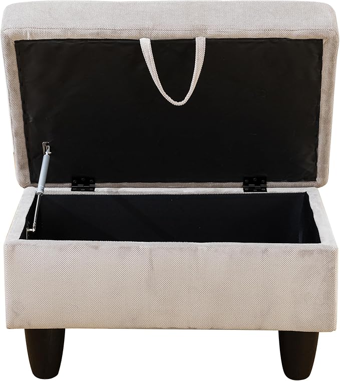 Ottoman Rectangular Storage Ottoman Bench, Footrest Stool Footstool with Lid for Living Room, Bedroom, Entryway, Brown, 28.5"x19"x17.5"