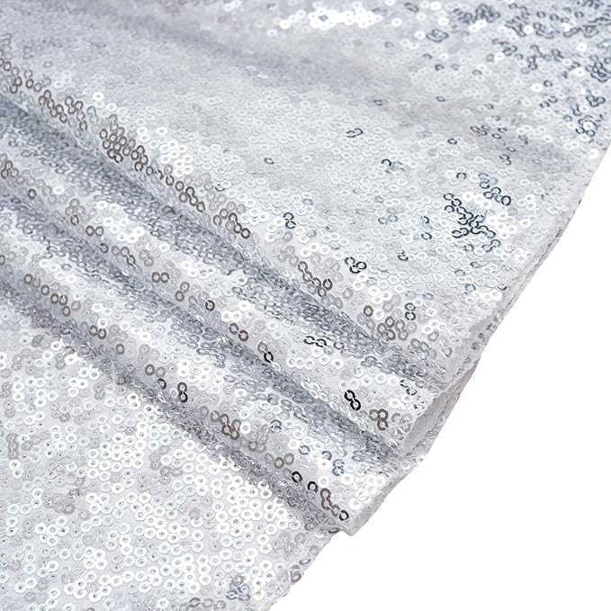 Eternal Beauty Christmas Tree Skirt, 70 Inch Silver Sequin Tree Skirt Small Xmas Tree Skirt for Christmas Tree Decorations