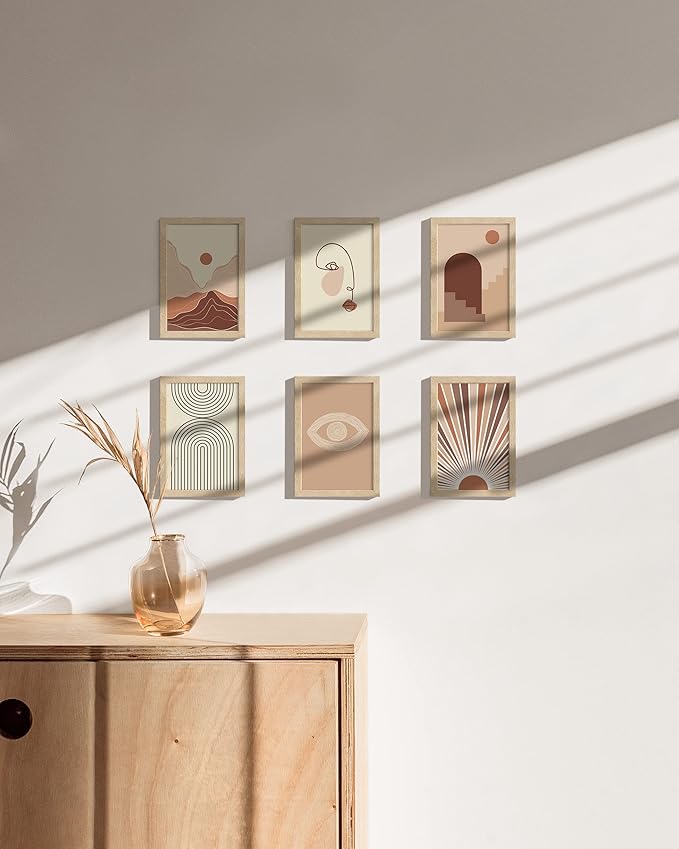 HAUS AND HUES Solid Oak Picture Frame Set - Beige Gallery Wall Frames, Tabletop Frames, Bulk Pack