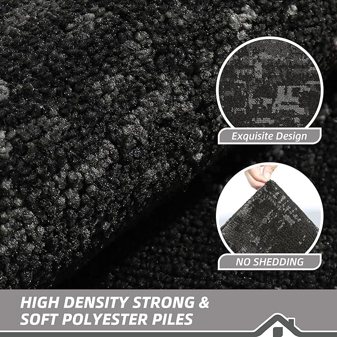 BEQHAUSE Dirt Trapper Door Mat 20"x32" Non-Slip Door Mats Washable Entryway Rugs Stain Resistant Doormat Absorbent Welcome Floor Mat for Front Back Door, Muddy Wet Shoes & Paws,Black