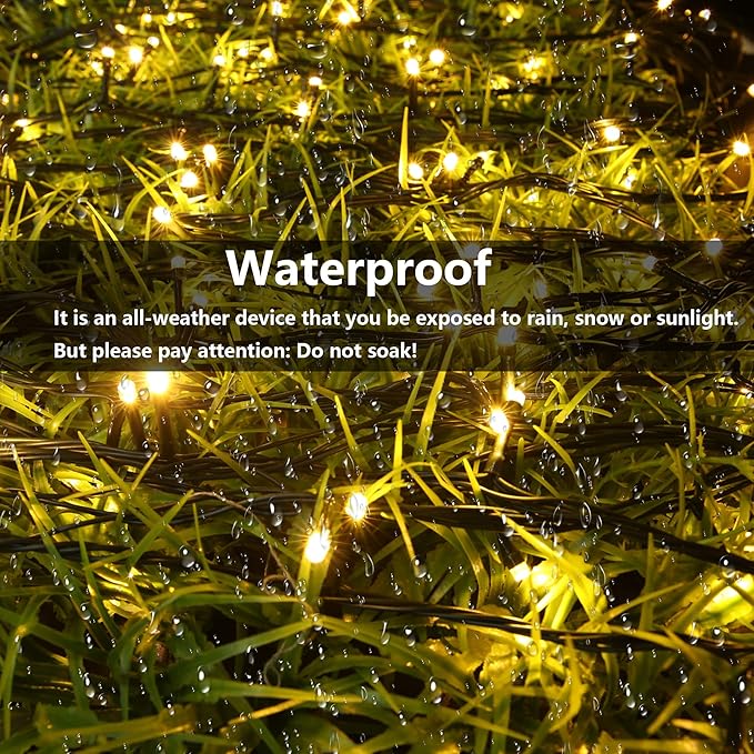 Joomer Solar Christmas Lights Outdoor, 4 Pack Total 156FT 400LED 8 Lighting Modes Solar String Lights Waterproof Fairy Tree Lights for Garden Yard Patio Christmas Decoration (Warm White)