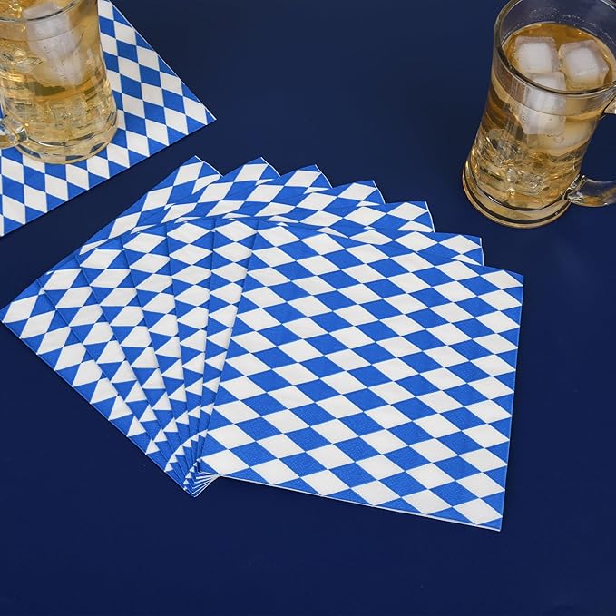 150Pcs Oktoberfest Party Supplies Oktoberfest Paper Plates and Napkins Oktoberfest Party Dinner Dessert Plate Disposable Decorations for Beer Festival Tableware,Serves 50 Guests