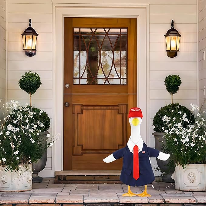 3 Pcs Porch Goose Outfits, for 23-28 Inch Porch Goose,Patriotic Costume for Plastic/Cement Statue for Outdoor Courtyard Garden Terrace Art Decoration (Patriotic Costumes)