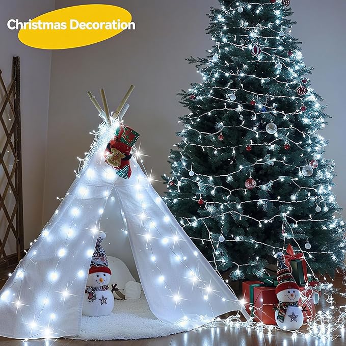 4 Pack 60LED Christmas Fairy Lights Battery Operated - 20FT Twinkle Lights with 2 Lighting Modes Indoor Outdoor, Waterproof Led Fairy String Lights for Bedroom, Classroom, Dorm, DIY Decor, Cool White