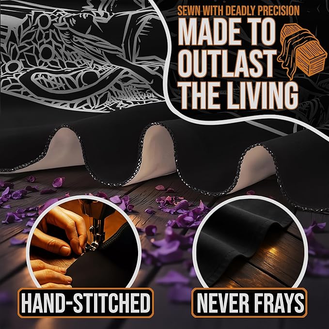 The Lovers Tarot Card Tapestry (Black & White) - Grim Reaper - Gothic Couple Halloween Home Decor Wall Hanging (59" x 51")