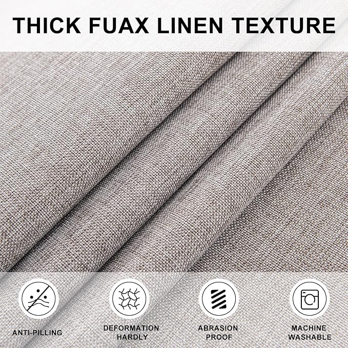 Hiasan 60 Inch Linen Round Table Cloth - Wrinkle and Stain Resistant Washable Polyester Fabric Table Cloth for Dining Room Kitchen Party, Stone