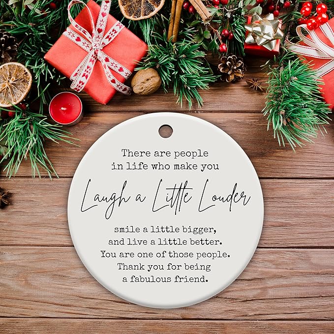 Friendship Gifts for Women, Best Friend, Funny, Work Besties, Sister, Friend Ornaments for Women, Ceramic Christmas Ornaments